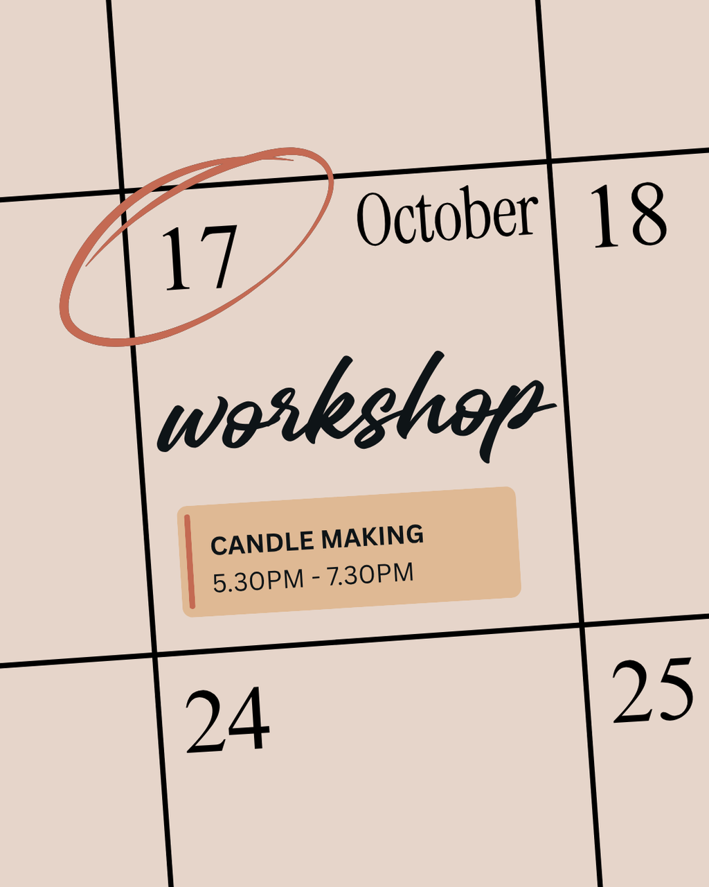 Candle Making Workshop - 17th October - EDEN ARMS