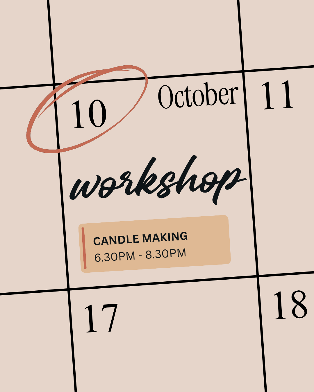 Candle Making Workshop - 10th October