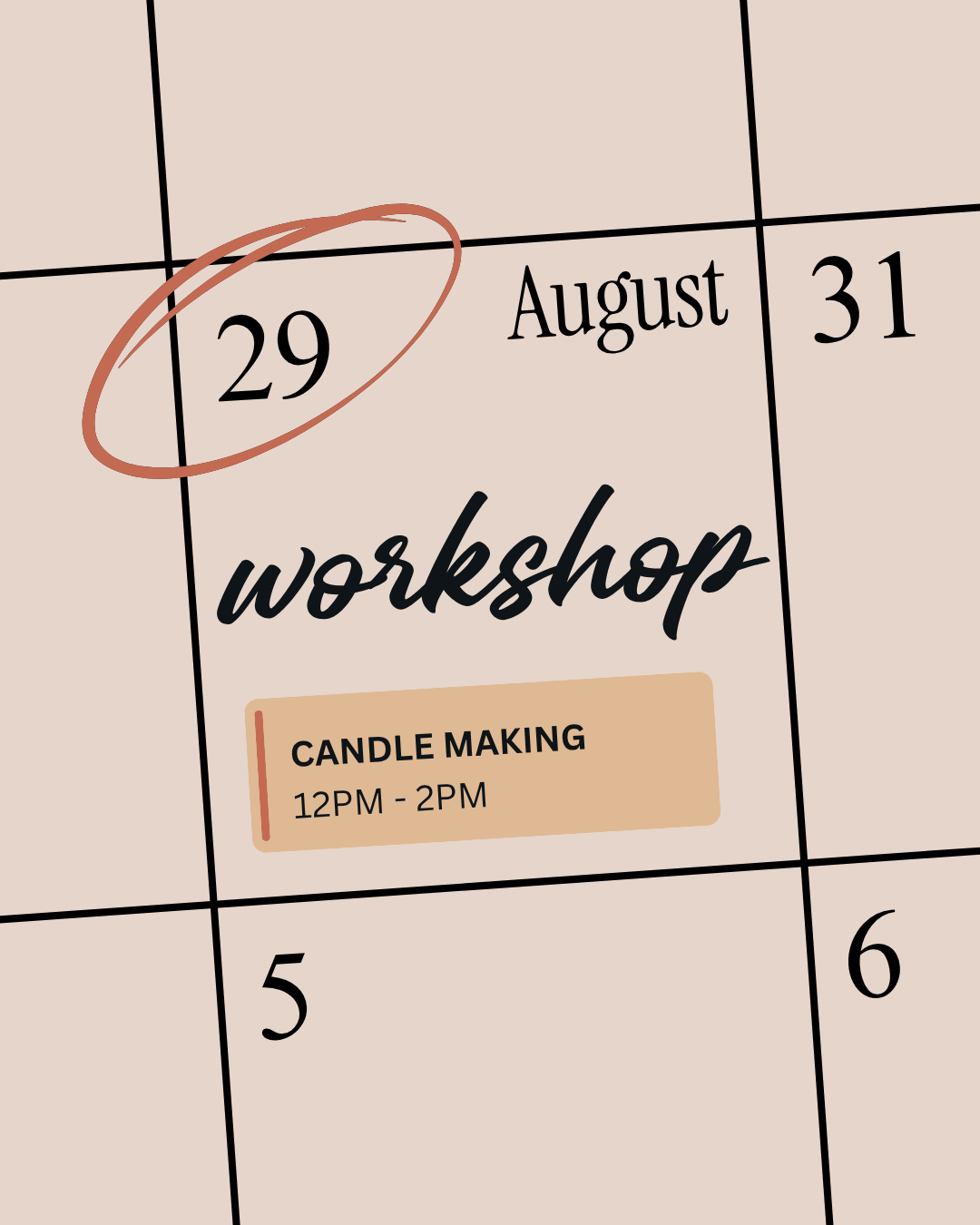 Candle Making Workshop - 29th August