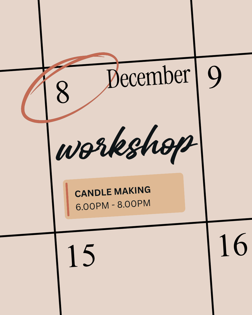 Christmas Candle Making Workshop - 10th October - 4 ON THE HIGH STREET