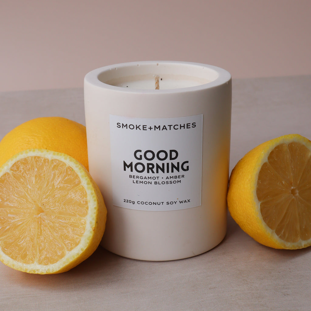 Good Morning - 220g Candle - Stone Jar