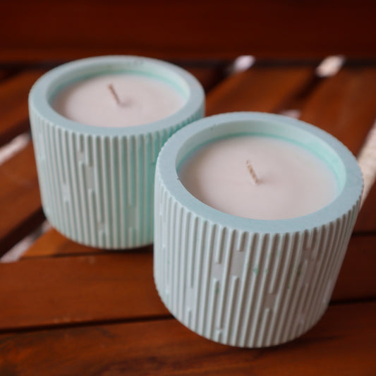 Summer Candle Set - Stone Jar Duo - Mint